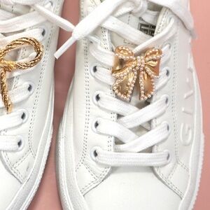 PEARL BOW RIBBON BOWKNOT BROOCH SHOE CHARM